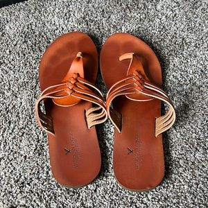 American Eagle Tan Brown Strappy Sandals